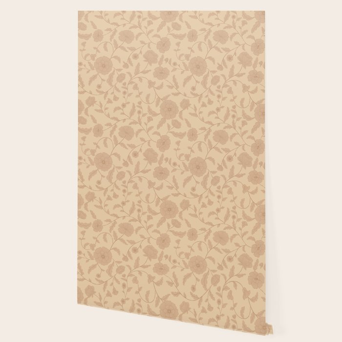 Vintage Floral Vines - Apricot Wallpaper Gallery Image 2