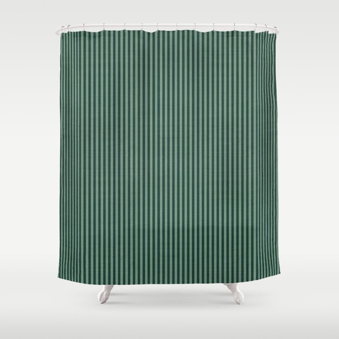 Pinstripe in Green Shower Curtain Gallery Image 1