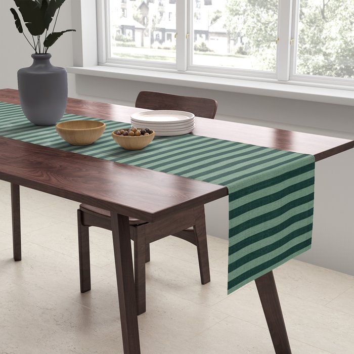 Pinstripe in Green Table Runner Gallery Image 2