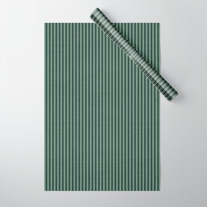 Pinstripe in Green Wrapping Paper Gallery Image 1