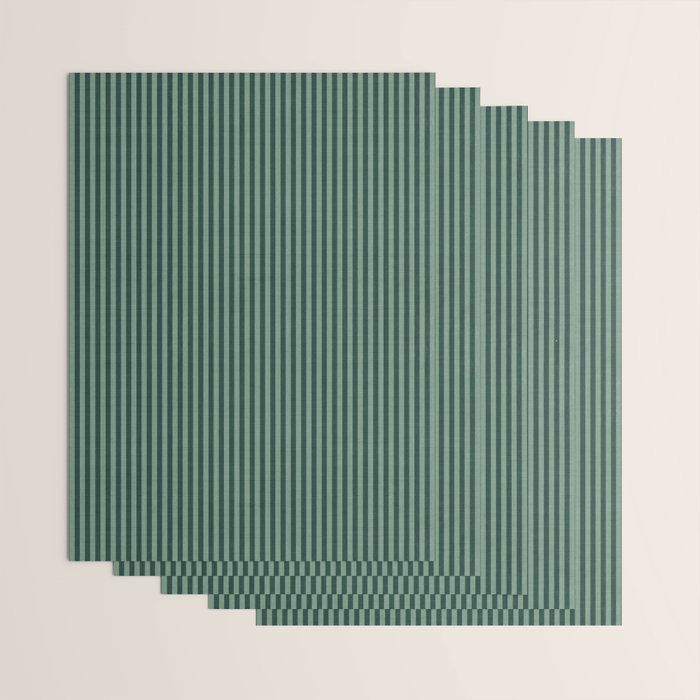Pinstripe in Green Wrapping Paper Gallery Image 3