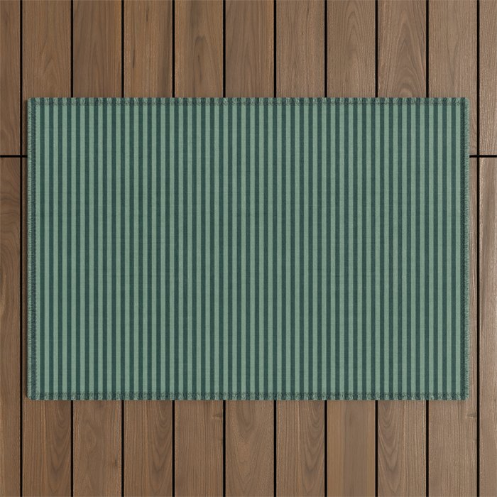 Pinstripe in Green Outdoor Rug Gallery Image 1