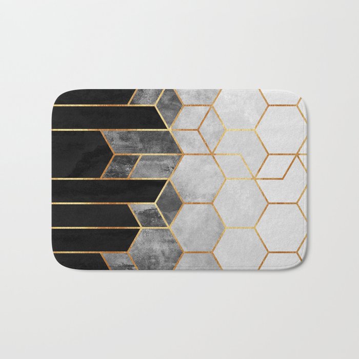 Charcoal Hexagons Bath Mat Gallery Image 1