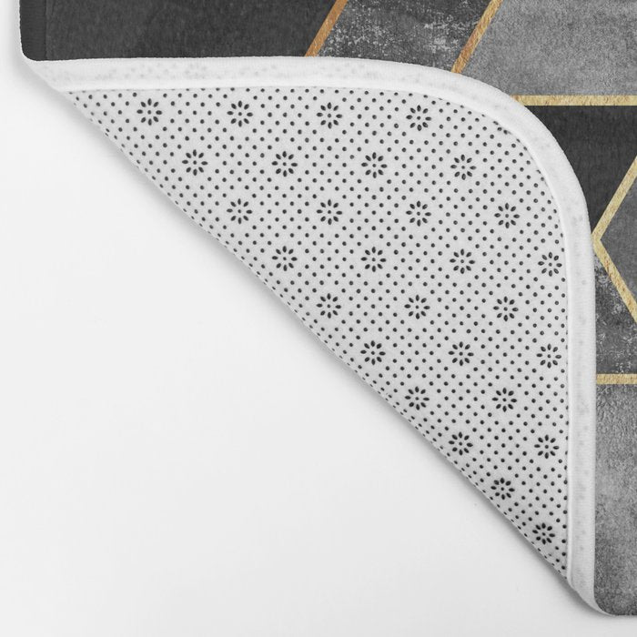 Charcoal Hexagons Bath Mat Gallery Image 2