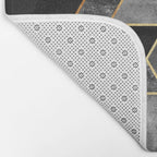 Charcoal Hexagons Bath Mat Gallery Image 2
