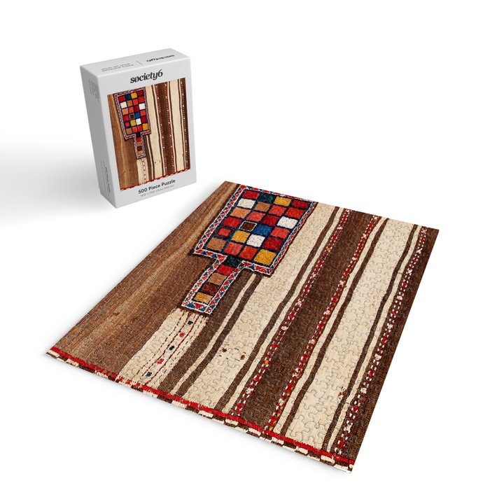 Bakhtiari Chahar Mahal  Northeast Persian Tasheh Print Jigsaw Puzzle Gallery Image 2