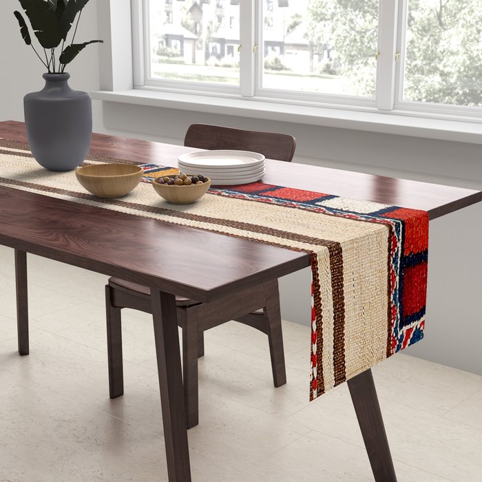 Bakhtiari Chahar Mahal  Northeast Persian Tasheh Print Table Runner Gallery Image 2