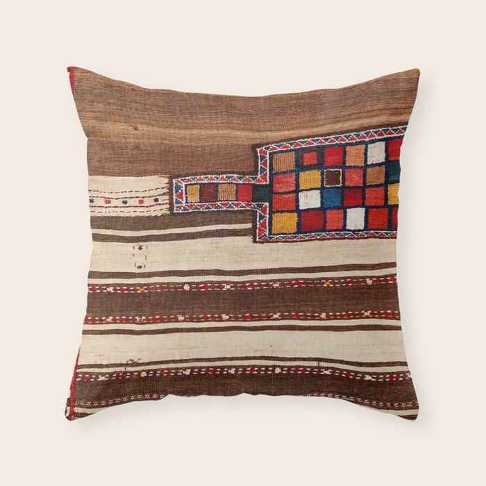 Bakhtiari Chahar Mahal  Northeast Persian Tasheh Print Throw Pillow Gallery Image 6