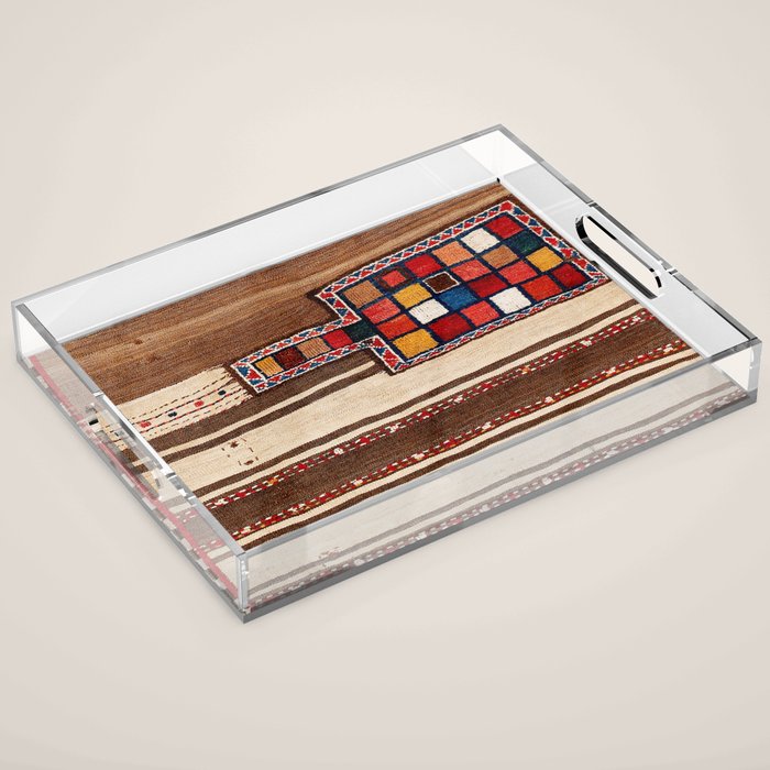 Bakhtiari Chahar Mahal  Northeast Persian Tasheh Print Acrylic Tray Gallery Image 1