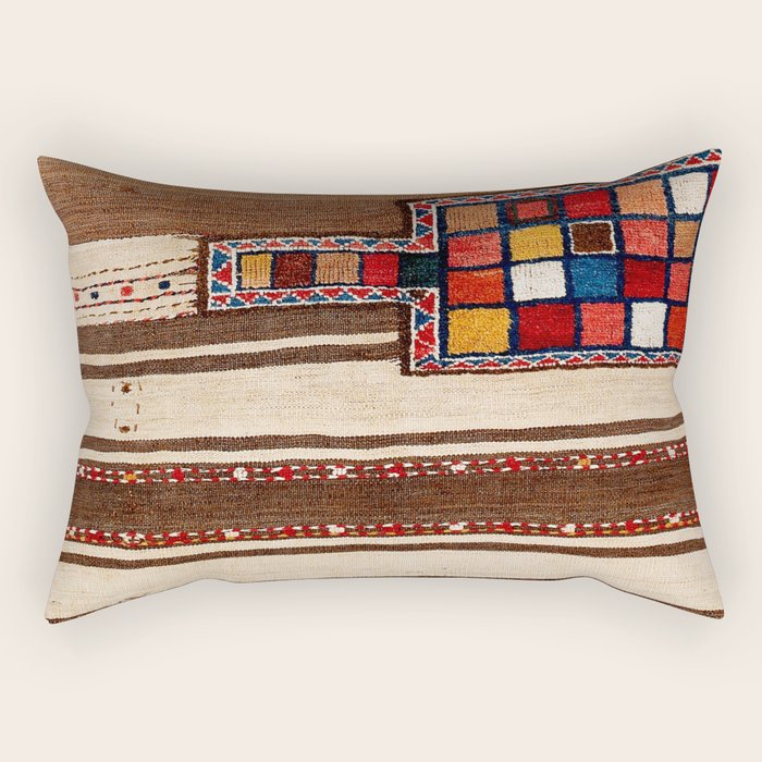 Bakhtiari Chahar Mahal  Northeast Persian Tasheh Print Rectangular Pillow Gallery Image 1