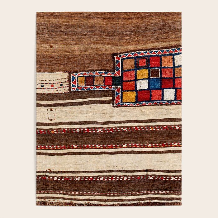 Bakhtiari Chahar Mahal  Northeast Persian Tasheh Print Poster Gallery Image 1