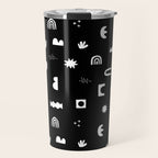 Black and white abstract organic shape pattern Travel Mug Gallery Image 1
