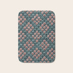 Art Deco scallops Watercolour palmtrees - teal pink Bath Mat Gallery Image 1