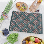 Art Deco scallops Watercolour palmtrees - teal pink Cutting Board Gallery Image 2