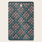 Art Deco scallops Watercolour palmtrees - teal pink Cutting Board Gallery Image 1