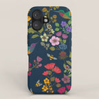 Hummingbirds and Bees {Deep Blue} iPhone Case Gallery Image 1