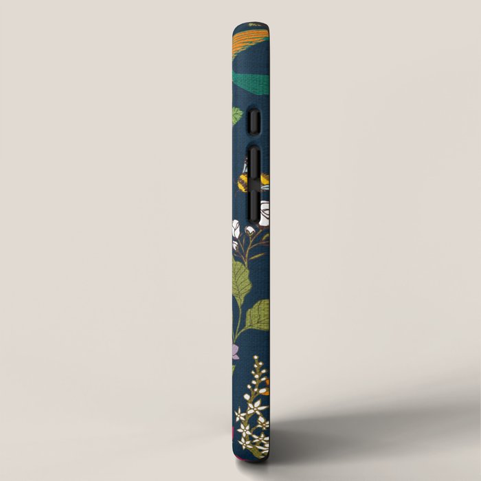 Hummingbirds and Bees {Deep Blue} iPhone Case Gallery Image 2