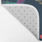 Hummingbirds and Bees {Deep Blue} Bath Mat Gallery Image 2