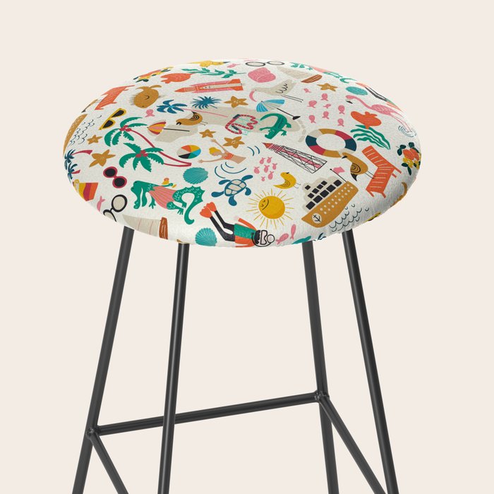 Florida State Beach Map Stool Gallery Image 2