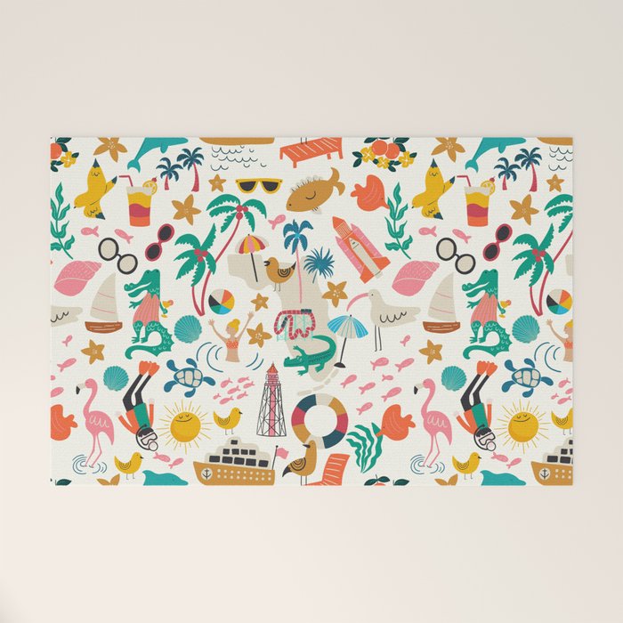 Florida State Beach Map Welcome Mat