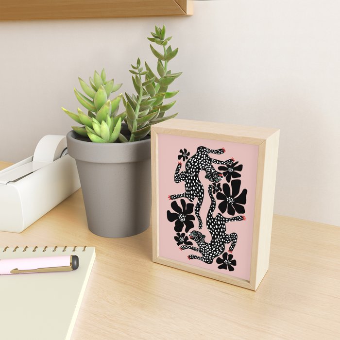 Black cheetah dance Mini Art Print Gallery Image 2