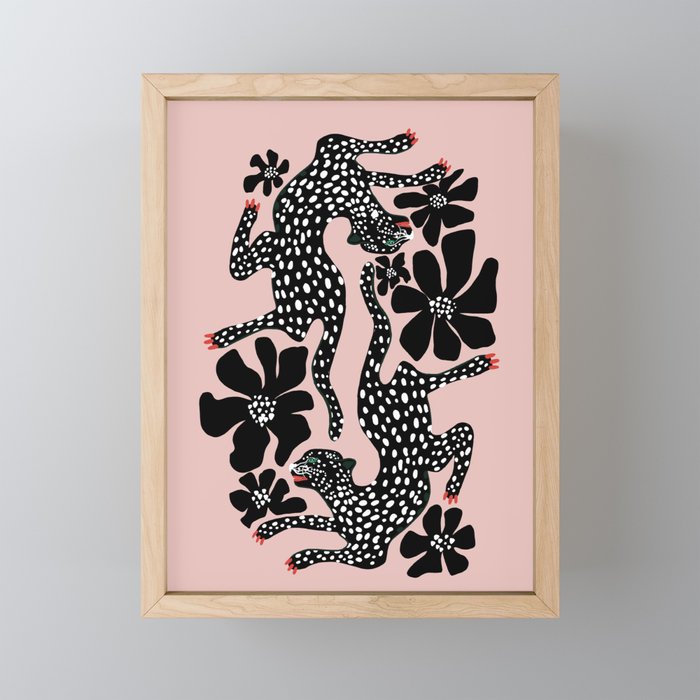 Black cheetah dance Mini Art Print Gallery Image 1