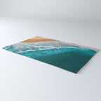 Turquoise Tides - Aerial View of Ocean Waves and Shore Rug Gallery Image 3