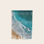Turquoise Tides - Aerial View of Ocean Waves and Shore Wall Hanging Gallery Image 1