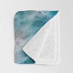 Turquoise Tides - Aerial View of Ocean Waves and Shore Throw Blanket Gallery Image 3