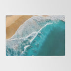 Turquoise Tides - Aerial View of Ocean Waves and Shore Rug Gallery Image 2