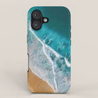 Turquoise Tides - Aerial View of Ocean Waves and Shore iPhone Case Gallery Image 1