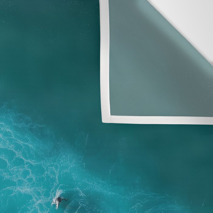 Turquoise Tides - Aerial View of Ocean Waves and Shore Wall Tapestry Gallery Image 3