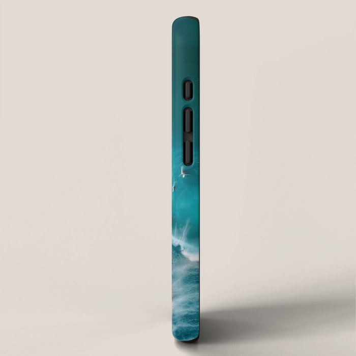 Turquoise Tides - Aerial View of Ocean Waves and Shore iPhone Case Gallery Image 2