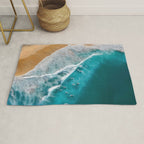 Turquoise Tides - Aerial View of Ocean Waves and Shore Rug Gallery Image 1