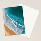 Turquoise Tides - Aerial View of Ocean Waves and Shore Stationery Card Gallery Image 2
