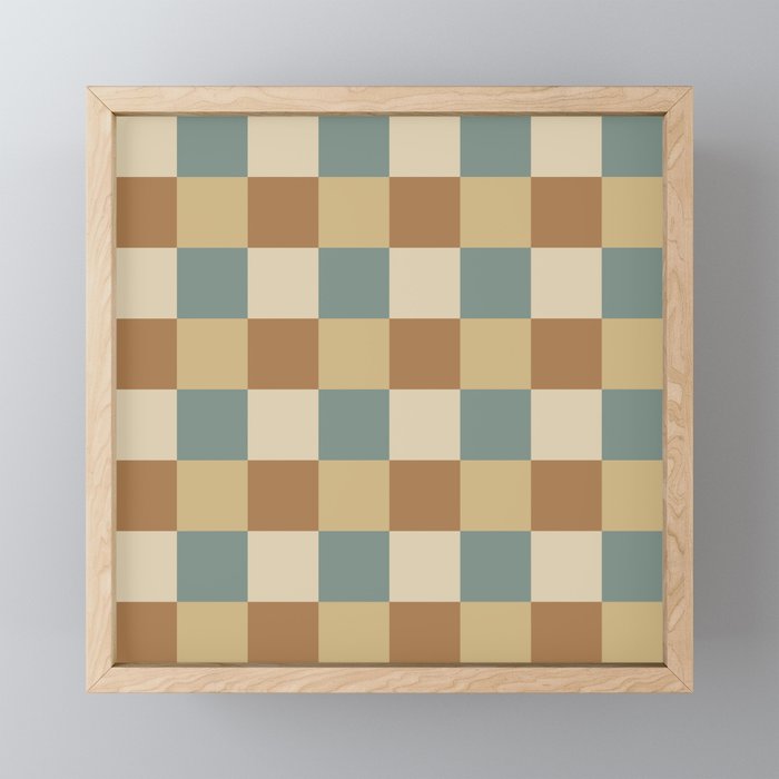 Checkered Multicolor Pattern III Earthy Natural Mini Art Print Gallery Image 1