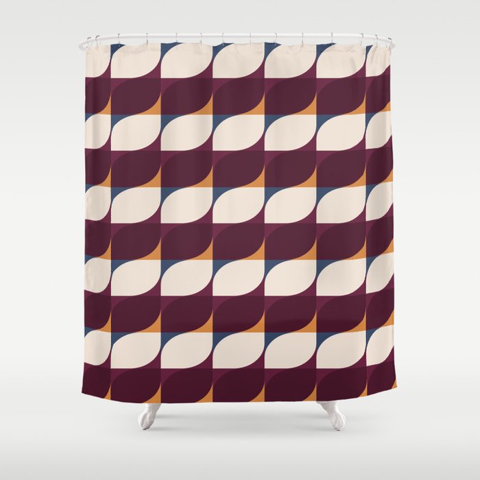 Almond Shapes Pattern III Shower Curtain Gallery Image 1
