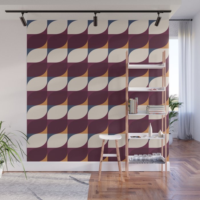 Almond Shapes Pattern III Wall Mural Gallery Image 1