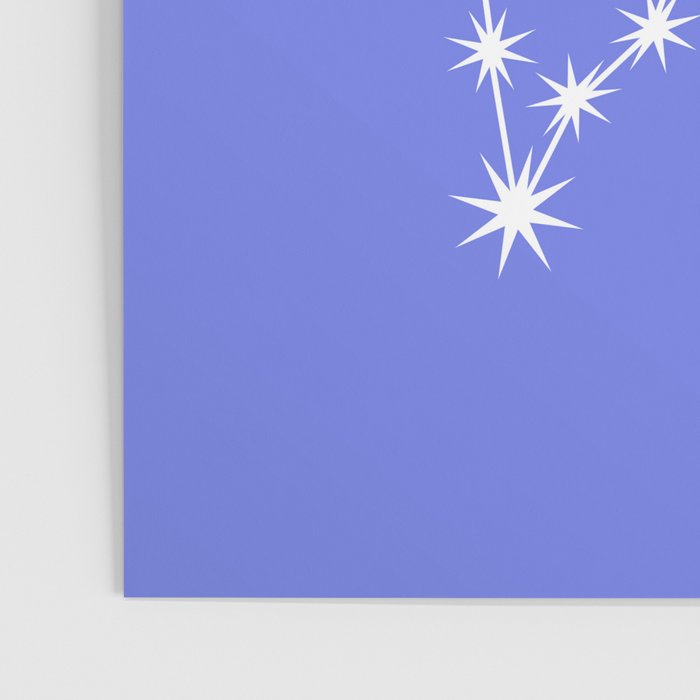 Pisces Zodiac Star Constellation Line Art Periwinkle Purple Poster Gallery Image 3
