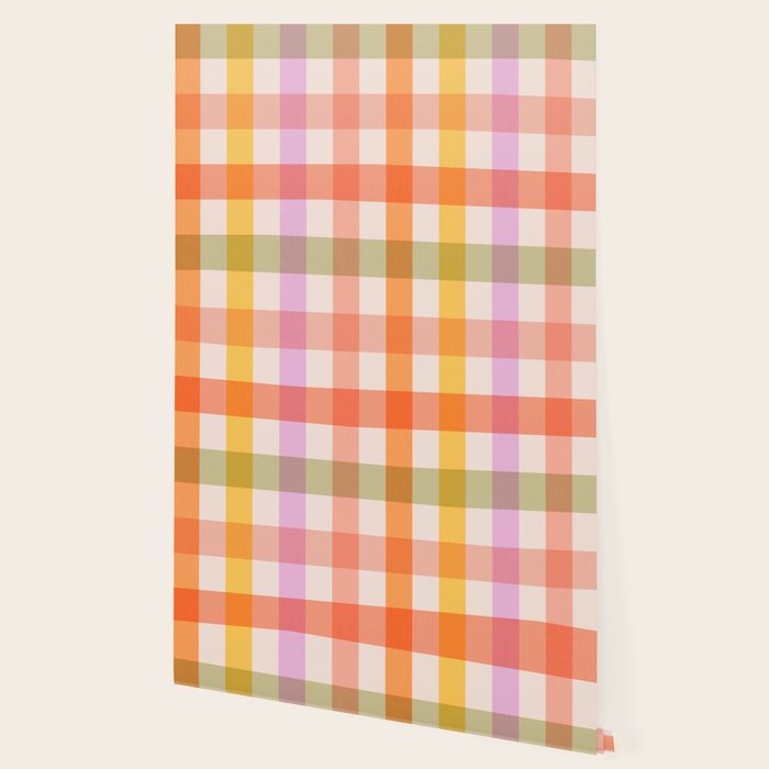 Retro Summer Pastel Gingham Wallpaper Gallery Image 2