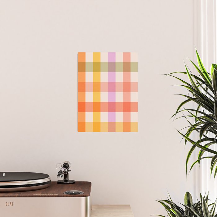Retro Summer Pastel Gingham Poster Gallery Image 2