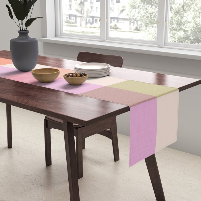 Retro Summer Pastel Gingham Table Runner Gallery Image 2