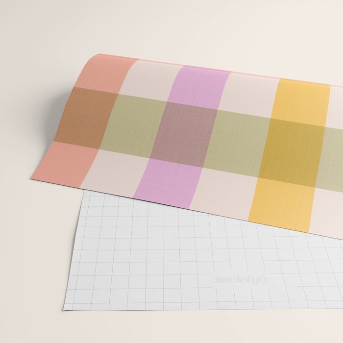Retro Summer Pastel Gingham Wrapping Paper Gallery Image 2
