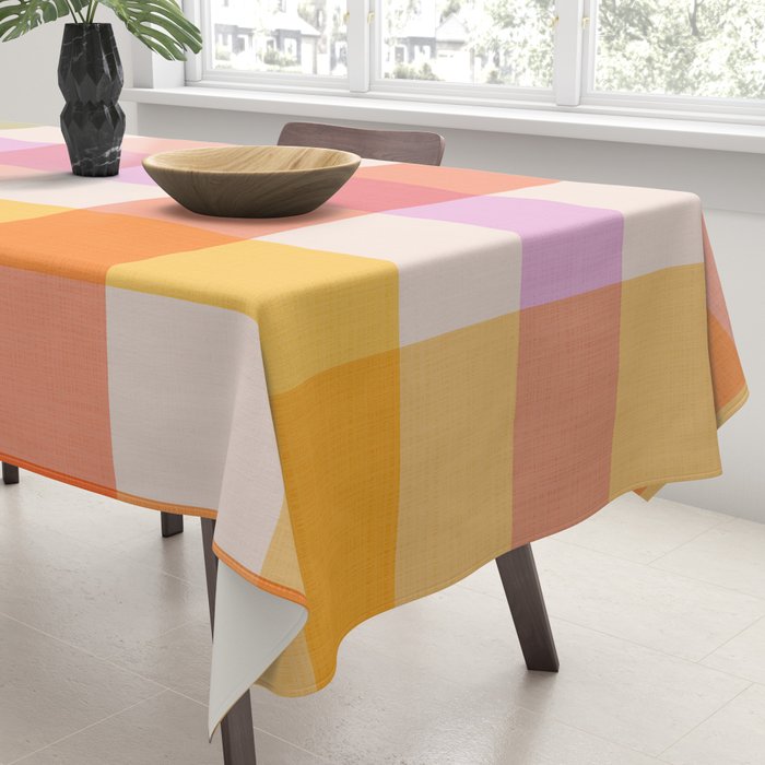 Retro Summer Pastel Gingham Tablecloth Gallery Image 3