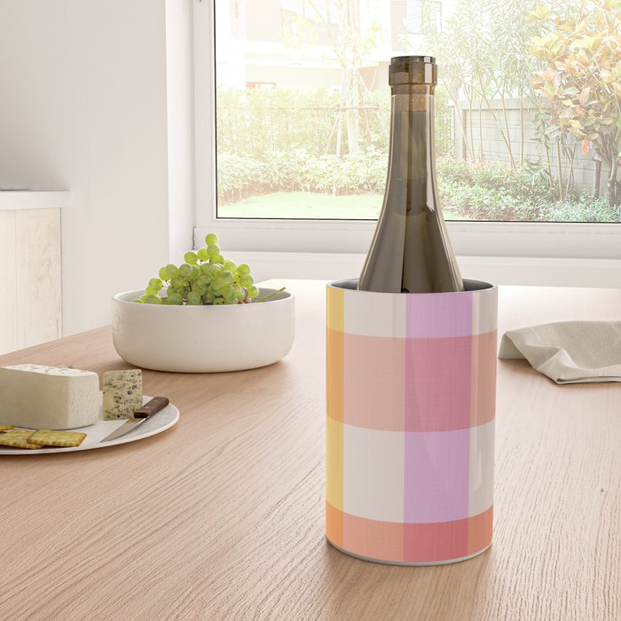 Retro Summer Pastel Gingham Wine Chiller Gallery Image 4