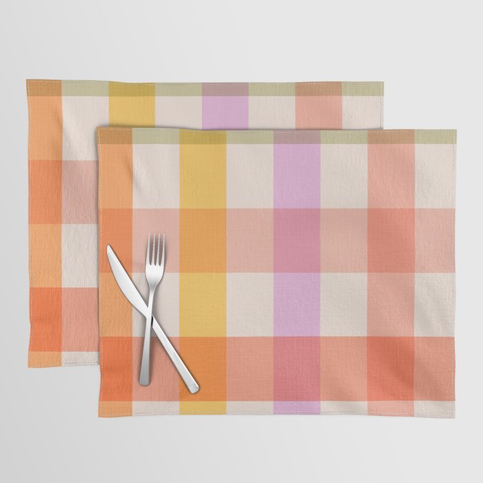 Retro Summer Pastel Gingham Placemat Gallery Image 1