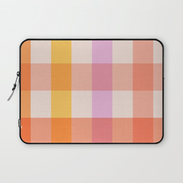 Retro Summer Pastel Gingham Laptop Sleeve Gallery Image 1