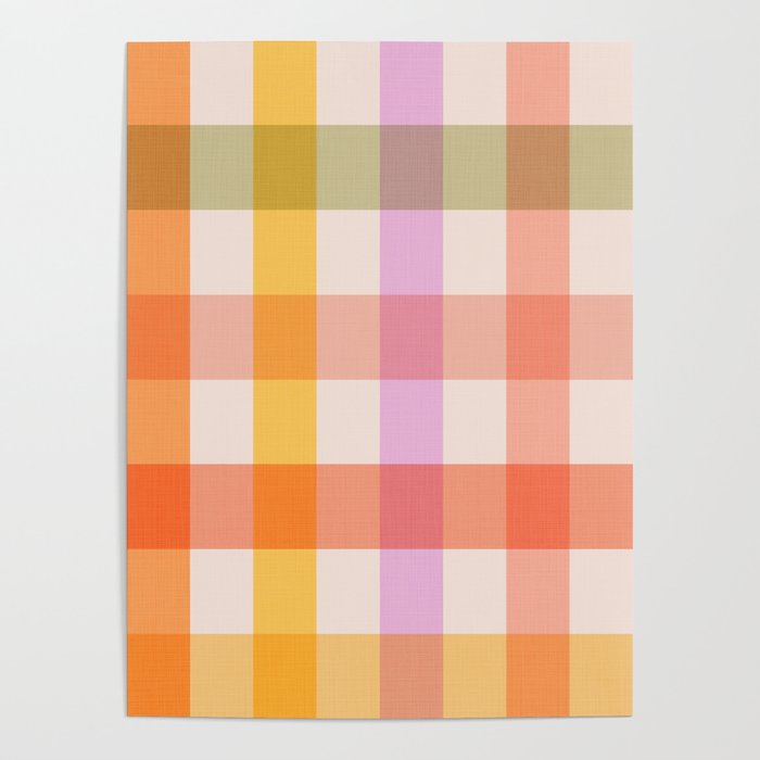 Retro Summer Pastel Gingham Poster Gallery Image 4