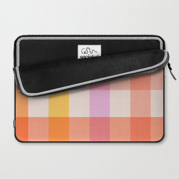 Retro Summer Pastel Gingham Laptop Sleeve Gallery Image 2