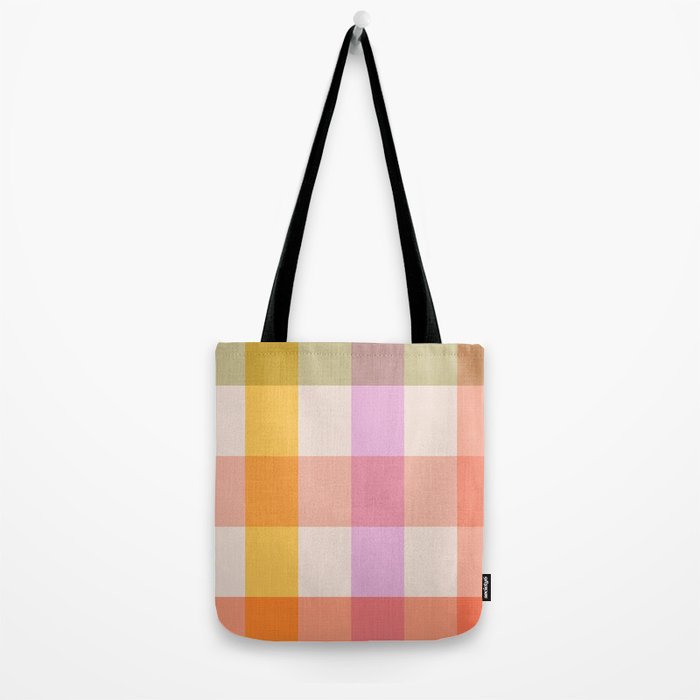 Retro Summer Pastel Gingham Tote Bag Gallery Image 2